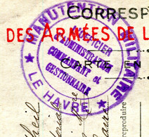 Cachet De Manutention Militaire Du Havre Sur Carte FM En 1915 Pour Un Soldat à Provins - Réf M 47 - 1. Weltkrieg 1914-1918