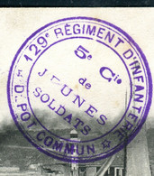 Cachet Du 129ème Régiment Infanterie  Cie Jeunes Soldats Sur Carte Postale Du Havre En 1915 - Réf M 52 - 1. Weltkrieg 1914-1918