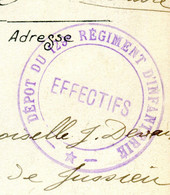 Cachet Du  129 ème Régiment D'Infanterie Sur Carte Postale En Fm Du Havre En 1918 Pour Paris - Réf M 54 - 1. Weltkrieg 1914-1918