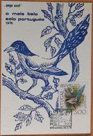 PORTUGAL - Postal Máximo - 1976 - O Mais Belo Selo Português - Portucale'77 - Blue Bird - FDC Cancel, Lisboa 1978 - Maximumkarten (MC)