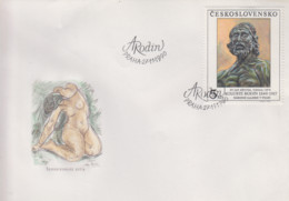 Enveloppe   FDC   1er  Jour   TCHECOSLOVAQUIE     Oeuvre   De   Auguste  RODIN    1990 - FDC