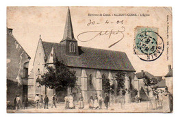 Carte Postale Ancienne - Circulé - Dép. 58 - ALLIGNY COSNE - L' église - Petite Cassure Angle Haut Droite - Cosne Cours Sur Loire