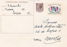 ITALIA -  LECCO - CARTOLINA POSTALE - XXV AMMINISTRAZIONE POSTALE NAZIONI UNITE - VIAGGIATA PER MONZA - Interi Postali