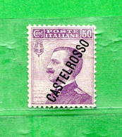 (Riz) Colonie Italiane CASTELROSSO **- 1924 - 50. Cent. Sovrastampa Diagonale.  Unif. 21.   MNH - Castelrosso