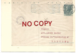 Taranto 7.7.1954, Autografo Avv. A. Colucci Su C.P. Lire 20 Per Bologna. Causa Ferriera Chelotti-Comet-Buonamassa. - Interi Postali
