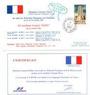 Concorde 1985 - Voyage 1er Ministre Laurent Fabius à Mururoa Hao Polynésie - Lima Pérou Pointe-à-Pitre Guadeloupe - Air Post
