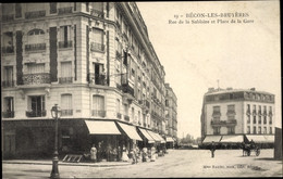 CPA Becon Les Bruyeres Hauts De Seine, Rue De La Sabliere Et Place De La Gare - Other Municipalities