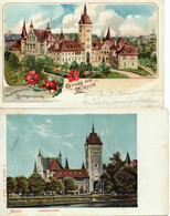 2 Stk. LITHO Gruss Aus ZÜRICH Das Schweiz. Landesmuseum Gel. 1900 & 1911 Stempel Hinwil - Hinwil