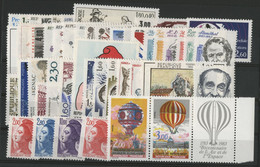 FRANCE ANNEE COMPLETE 1983 COTE = 64 € Neufs ** (MNH) N° 2252 à 2298 Soit 47 Timbres Vendus à La Valeur Faciale 18,85 € - 1980-1989