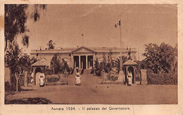 2844 " ASMARA (ERITREA) PALAZZO DEL GOVERNATORE"  ANNO 1934"   ANIMATA - Erythrée