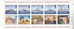 2005 British Indian Ocean Territory Victory WWII Churchill Patton FDR Navy Ships Sheet Of 10 MNH **Bump Top Right * - Territoire Britannique De L'Océan Indien