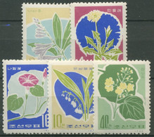 Korea (Nord) 1966 Wildblumen: Funkie, Löwenzahn, Prunkwinde 671/75 A Postfrisch - Korea, North