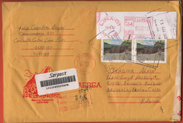 PERU - 2003 - 000,10 Ema, Red Cancel + 2 X 5,40 Inca Fortress Ollantaytambo - Registered - Medium Envelope - Viaggiata D - Peru