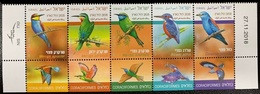 2018 Israel 2661-65strip Birds In Israel - Unused Stamps (with Tabs)