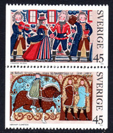 SWEDEN - 1973 CHRISTMAS STAMP PAIR FINE MNH ** SG 763-764 - Unused Stamps