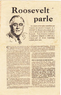G.B. / W.W.2 / France / Air Dropped Propaganda Leaflets / Roosevelt - Sin Clasificación