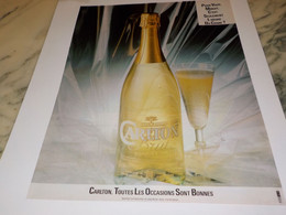 PUBLICITE LE CHAMPAGNE   CARLTON 1988 - Alcools