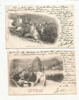 JC, Cp , 42, ROCHETAILLEE ,près SAINT ETIENNE, Le Barrage  , Dos Simple , Voyagées 1902,  LOT DE 2 CARTES - Rochetaillee