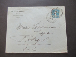 Frankreich Freimarken Säerin 1924 Umschlag Notaire Me LaPlanche Couze Sur Loire Notar - Covers & Documents