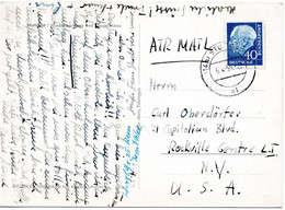 57166 - Bund - 1959 - 40Pfg. Heuss II EF A LpAnsKte STUTTGART -> Rockville, NY (USA) - Storia Postale