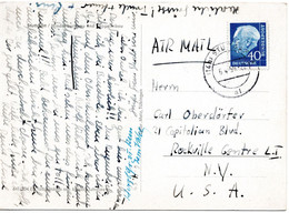 57166 - Bund - 1959 - 40Pfg. Heuss II EF A LpAnsKte STUTTGART -> Rockville, NY (USA) - Cartas & Documentos