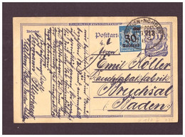 Infla Ganzsache / Tabakfabrik - Bahnpost / Haltingen Nach Bruchsal - 16.091923 - Unclassified