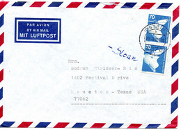 57184 - Bund - 1988 - 2@70Pfg. I&T A LpBf IDSTEIN -> Houston, TX (USA) - Lettres & Documents