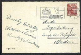 SUISSE 1942: CP Ill. De Montreux Pour Moudon Affr. De 10c - Covers & Documents