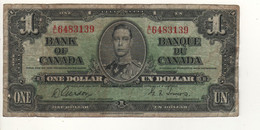 CANADA  $ 1 Dollar  P58b    ( King George VI -  Signature  Gordon & Towers ) - Canada