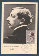 ⭐ France - Premier Jour - Carte Maximum - Auguste Maurice Barrès - 1956 ⭐ - 1950-59