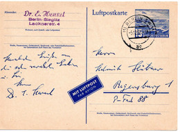 57223 - Berlin - 1957 - 15Pfg. GA-LpKte. BERLIN -> Regensburg - Lettres & Documents