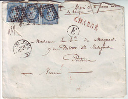 20 C EMPIRE N° 14 Obl PARIS E Sur Lettre CHARGEE  Decembre 1861 - 1849-1876: Période Classique