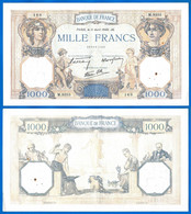 France 1000 Francs 1940 11 Avril Prefix M Ceres Mercure Que Prix + Port Grand Billet Frcs Frc Paypal Bitcoin OK - 1 000 F 1927-1940 ''Cérès E Mercure''