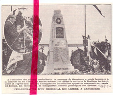 Ganshoren - Monument Roi Albert - Orig. Knipsel Coupure Tijdschrift Magazine - 1936 - Unclassified