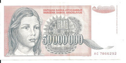 YOUGOSLAVIE 50 MILLION DINARA 1993 VF+ P 123 - Yugoslavia