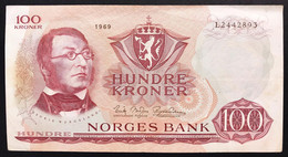 Norvegia Norges Bank 100 Kroner 1969 Bb+ LOTTO 3859 - Noruega