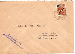 51421 - Berlin - 1949 - 10Pfg. Gruenaufdruck EF A Bf BERLIN-FRIEDENAU -> Berlin W15 - Covers & Documents