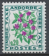 Andorre FR Timbre-Taxe N°49 20c. Flore N** ZAT49 - Ongebruikt