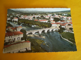 Quissac, Gard, Carte Colorisée En Avion Au Dessus De  ... Le Vidourle Et Vue Générale - Quissac