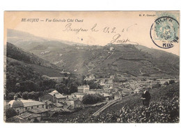 Beaujeu Vue Générale Côté Ouest Rhône 69430 Cpa Ayant Voyagée En 1906 En B.Etat - Beaujeu