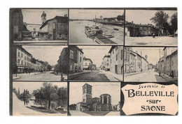 Belleville-en-Beaujolais Souvenir De - Multi Vues Rhône 69220 Cpa Ayant Voyagée En 1906 En TB.Etat - Belleville Sur Saone