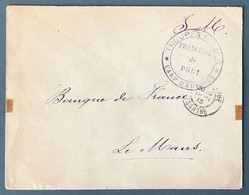 Belgique, Cachet TROUPES BELGES * CAMP D'AUVOURS * FRANCHISE DE PORT Sur Enveloppe 1915 - (A1560) - Sonstige