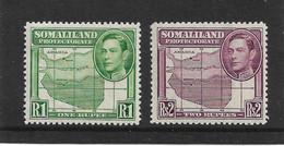 SOMALILAND 1938 1R, 2R SG 101,102 LIGHTLY MOUNTED MINT Cat £42 - Somaliland (Protectorat ...-1959)