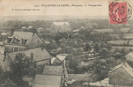 Villaines La Juhel Vue Partielle Cachet Train Convoyeuur Semeuse Lignée Mayenne à Pré En Pail Thouars - Villaines La Juhel