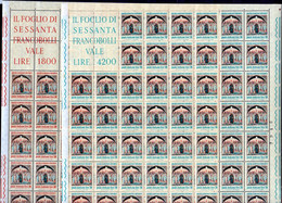 1962 Italia Italy Repubblica CONCILIO ECUMENICO VATICANO 50 Serie Di 2 Valori In Foglio MNH** ECUMENICAL COUNCIL Sheets - Feuilles Complètes