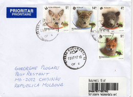 ROMANIA : ANIMAL CUBS On Cover Circulated To Moldova Republic  - Registered Shipping! - Gebruikt