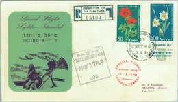 87384 - ISRAEL - Postal History - SPECIAL FLIGHT: LOD - Istanbul 1959 EL AL - Aéreo