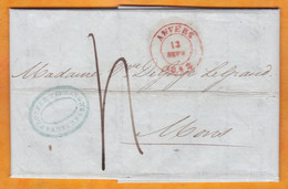 1842 - Lettre Pliée En Français D' ANVERS ANTWERPEN Vers MONS Bergen + Documents Cours Des Fonds Et Recouvrements - 1830-1849 (Unabhängiges Belgien)