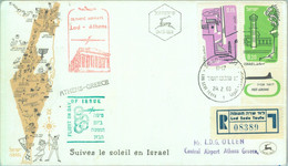 87345 - ISRAEL - FIRST FLIGHT  Fdc COVER:   Lod - Athens 1960 - OLYMPIC AIRWAYS - Airmail