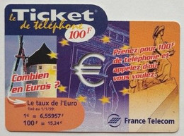 France Telecom Ticket 100 Francs - FT Tickets